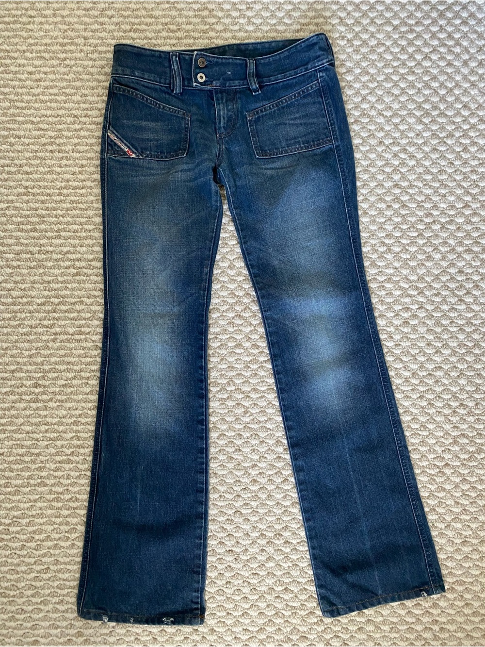 Diesel D-Hush Low-Rise Bootcut Jeans Italian
